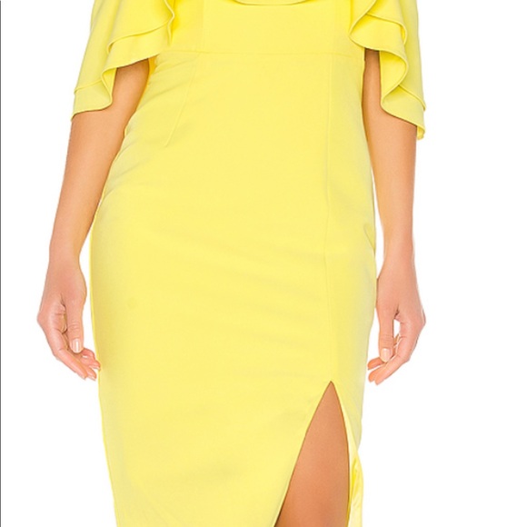 Bardot Revolve Band Dress in Lemon Drop Size 4 - Picture 4 of 12